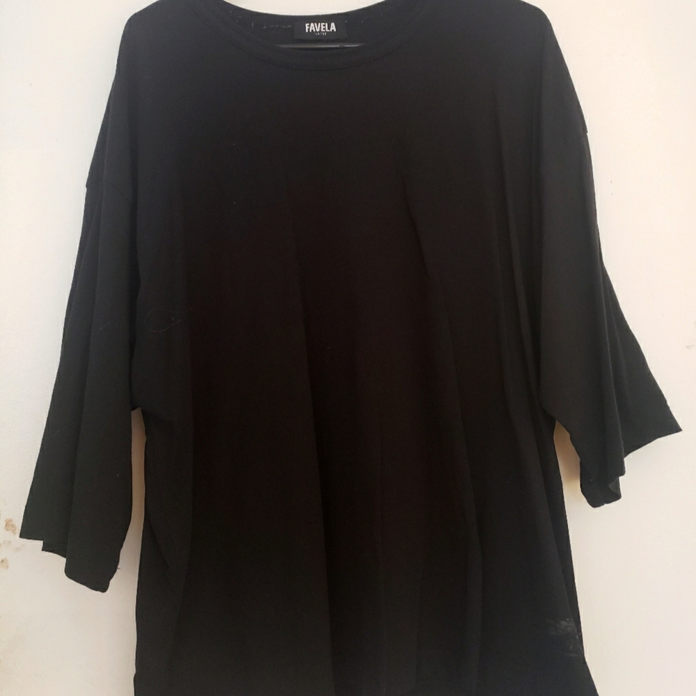 Favela Oversize Boxy Black TShirt in Size L